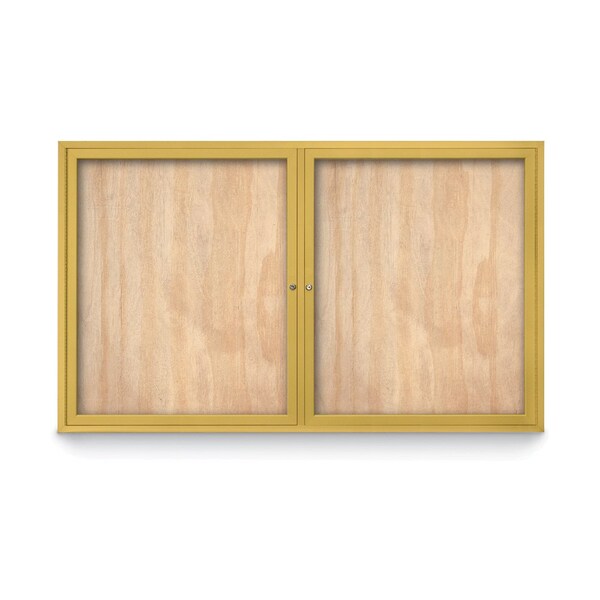 Slim Enclosed Corkboard, 11"x13-1/2", Bronze Alum Frame/Cloud